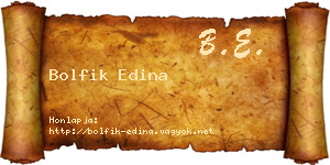 Bolfik Edina névjegykártya